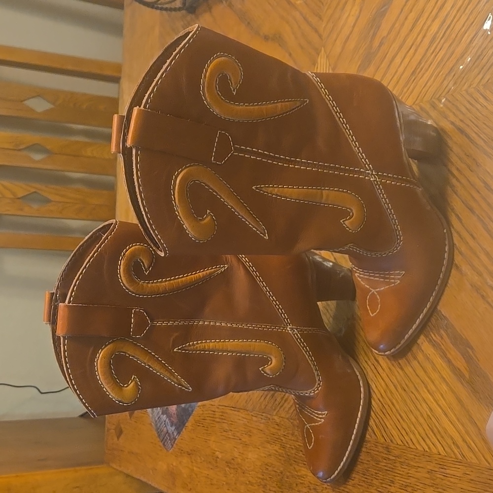 Womens WESTERN LEATHER COWBOY BOOTS